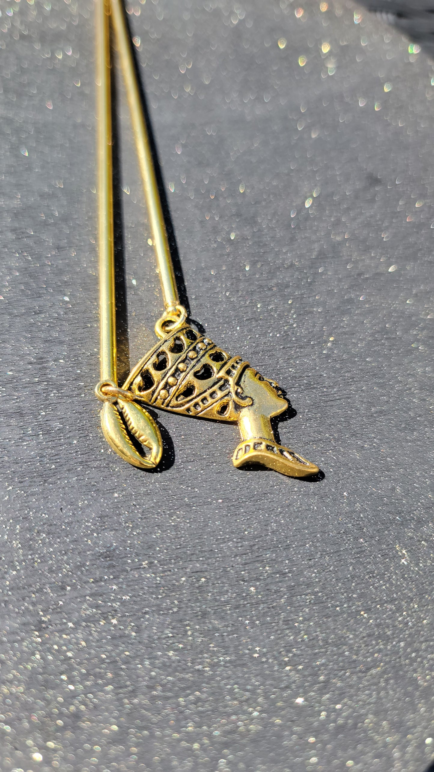 Brass Nefertiti Hair Sticks